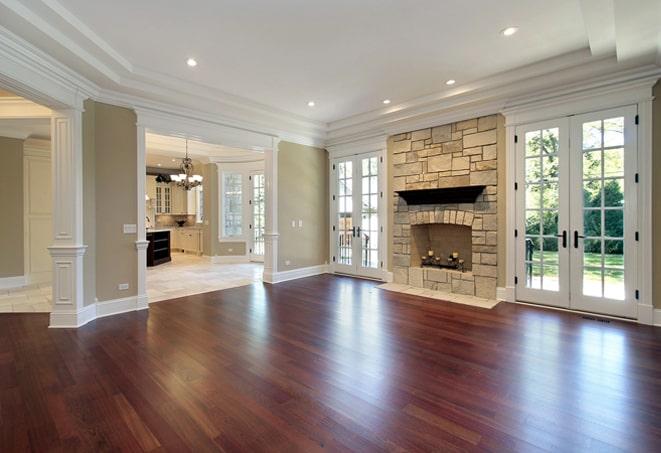 beautifully finished hardwood floors in a contemporary living room